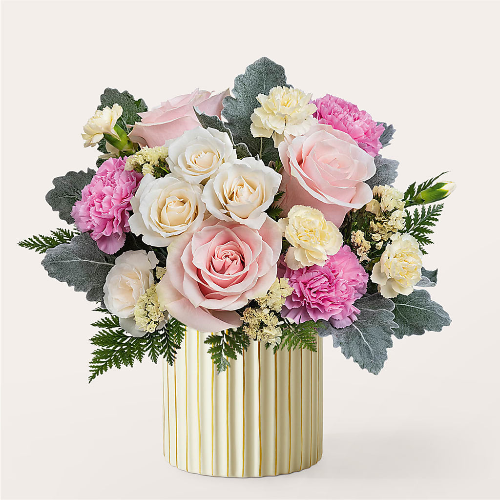 Blissful Moments Bouquet with Ivory Vase – Colonial Floral Fascinations, Georgetown SC