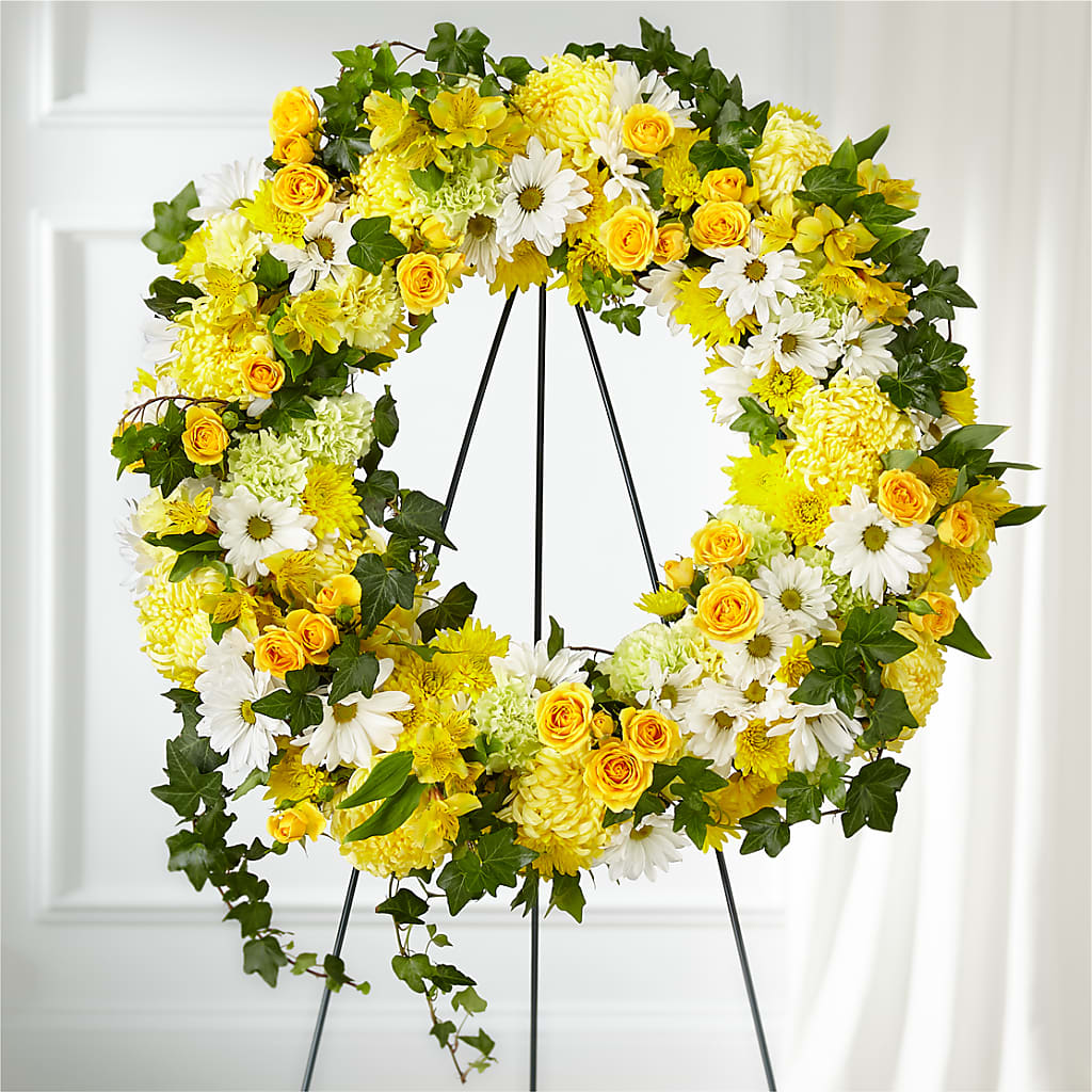 Golden Remembrance Wreath – Colonial Floral Fascinations, Georgetown SC