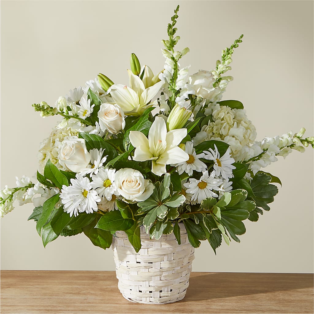 Ivory Elegance Floral Basket – Colonial Floral Fascinations, Georgetown SC