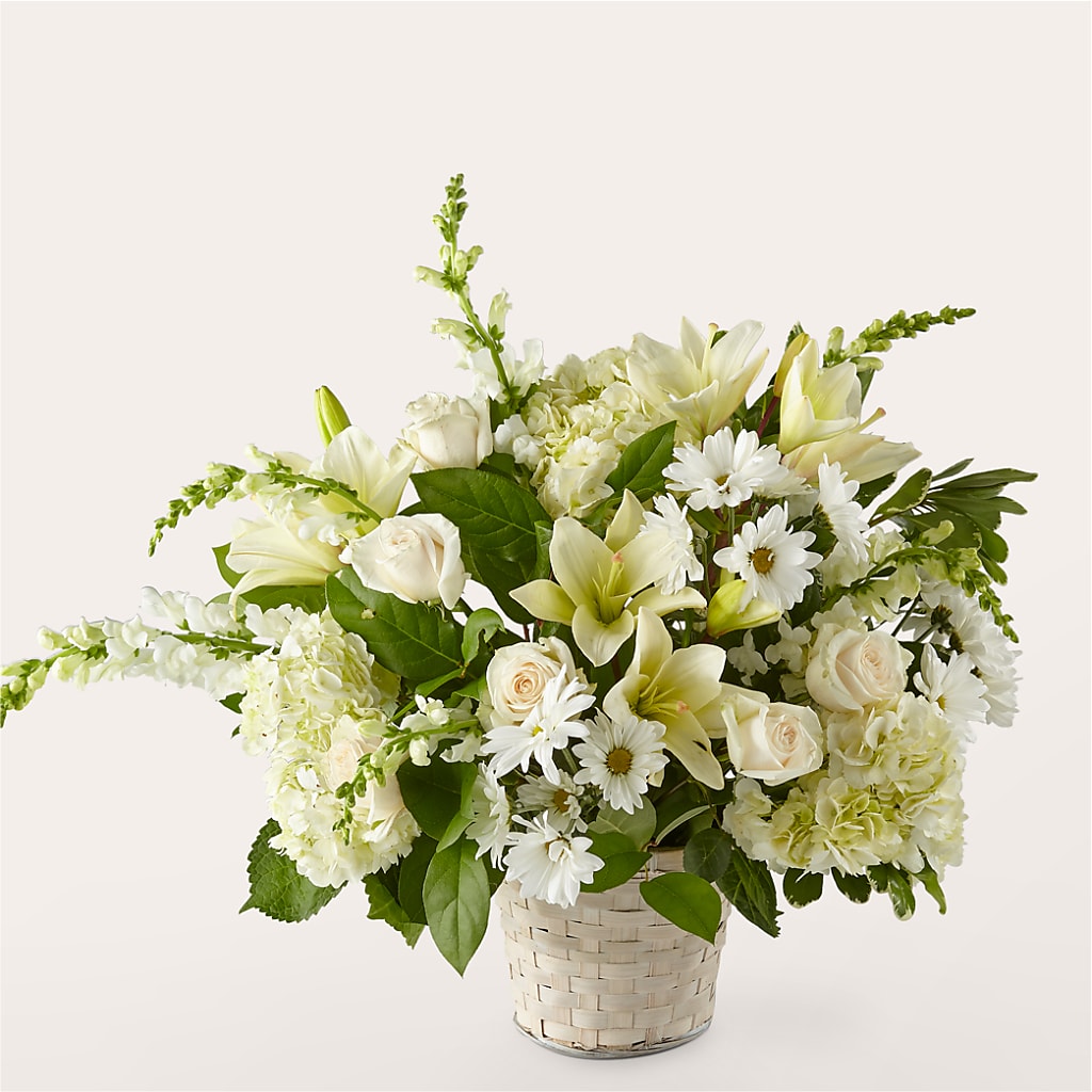 Ivory Elegance Floral Basket – Colonial Floral Fascinations, Georgetown SC
