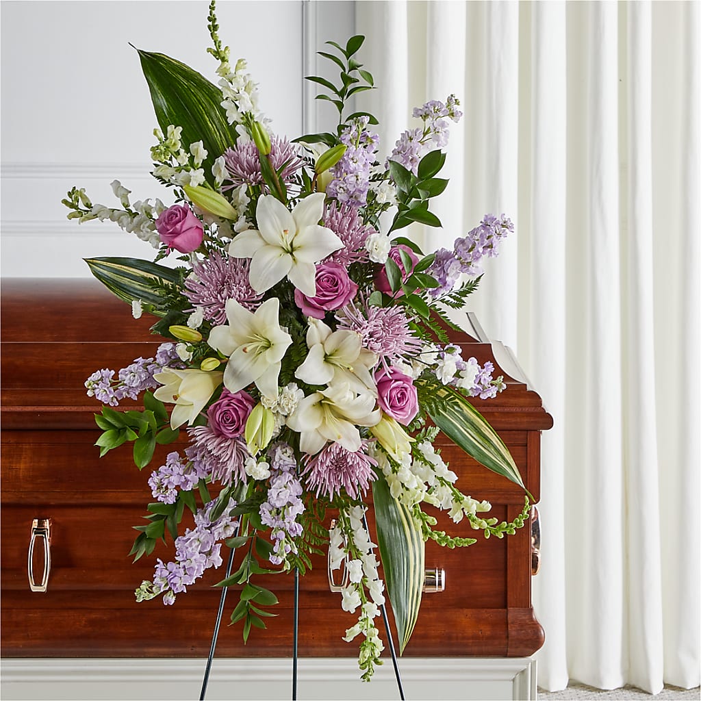 Grateful Hearts Standing Spray – Colonial Floral Fascinations, Georgetown SC