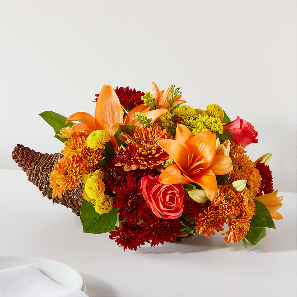 Bouquet of Blessings Cornucopia – Colonial Floral Fascinations, Georgetown SC