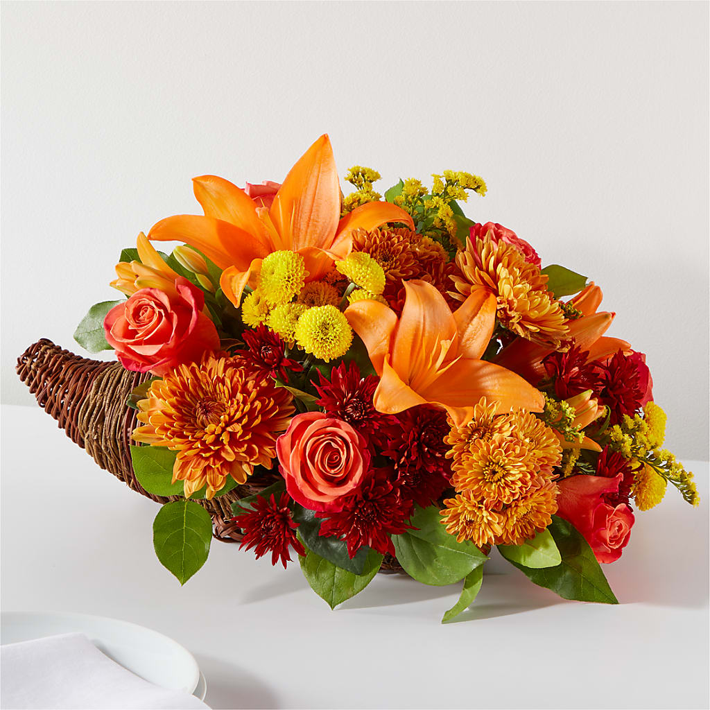 Bouquet of Blessings Cornucopia – Colonial Floral Fascinations, Georgetown SC