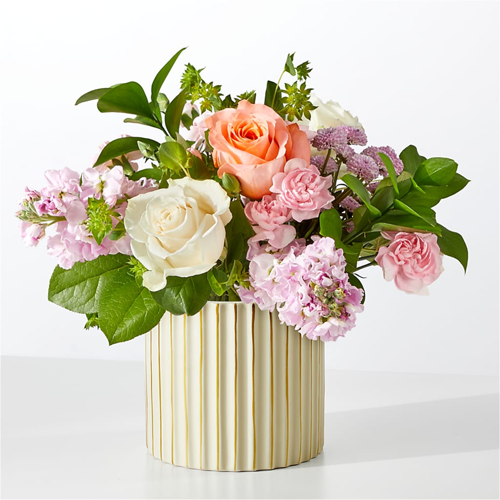 French Market Bouquet with Ivory Vase – Colonial Floral Fascinations, Georgetown SC