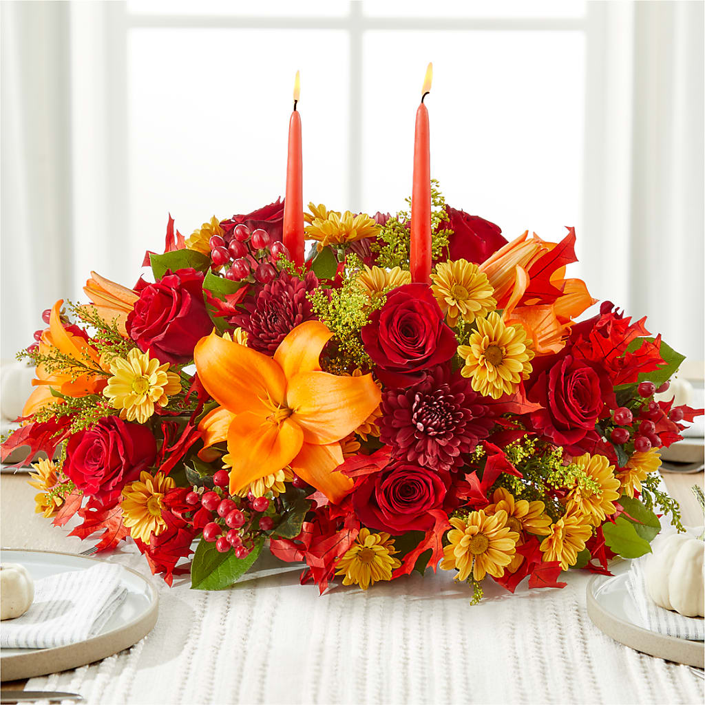 Autumn's Embrace Centerpiece – Colonial Floral Fascinations, Georgetown SC