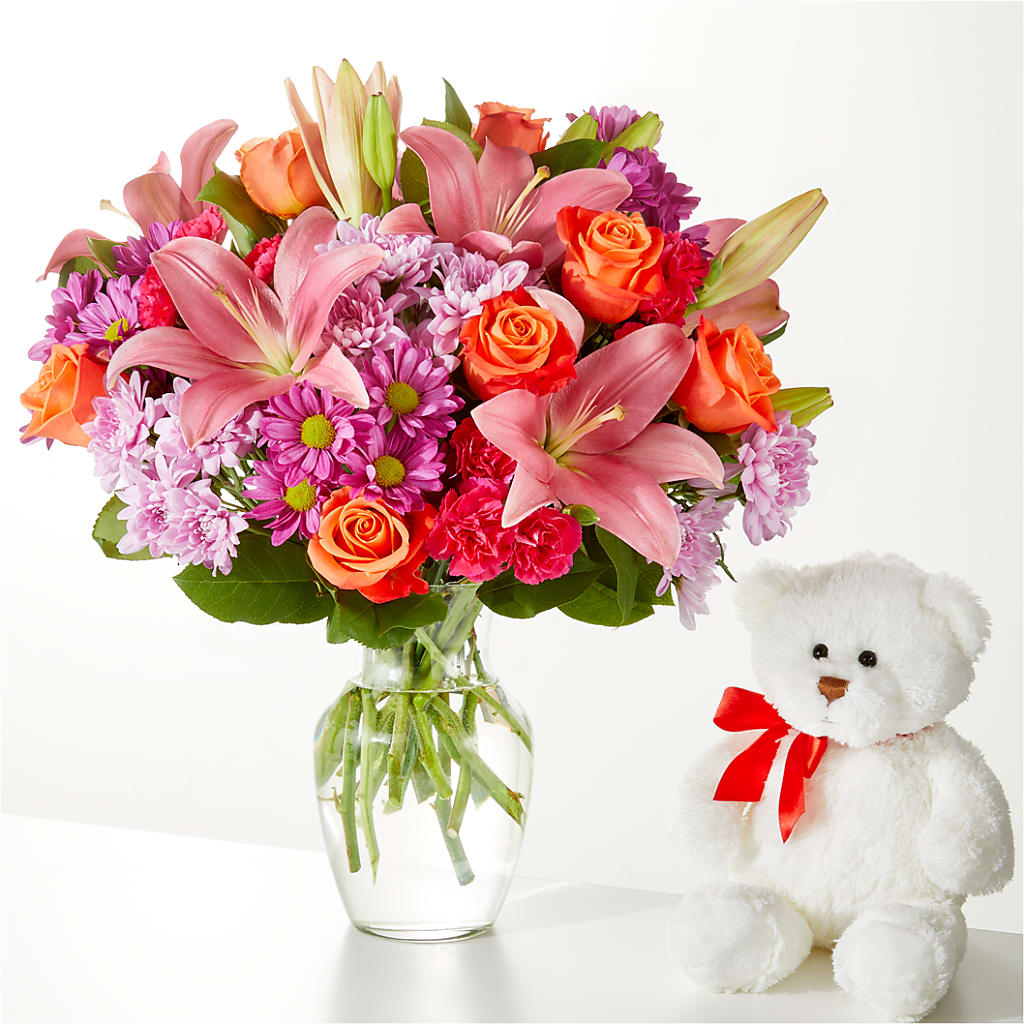 One and Only Bouquet and Bear Bundle –  Colonial Floral Fascinations, Georgetown SC