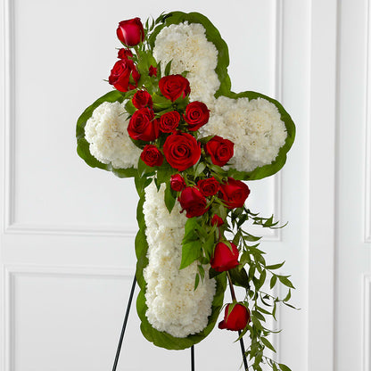 Floral Cross Easel –  Colonial Floral Fascinations, Georgetown SC