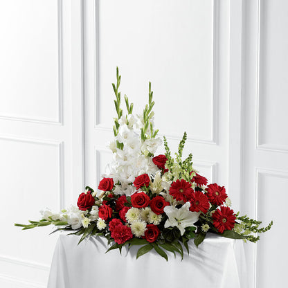 Crimson & White Arrangement –  Colonial Floral Fascinations, Georgetown SC