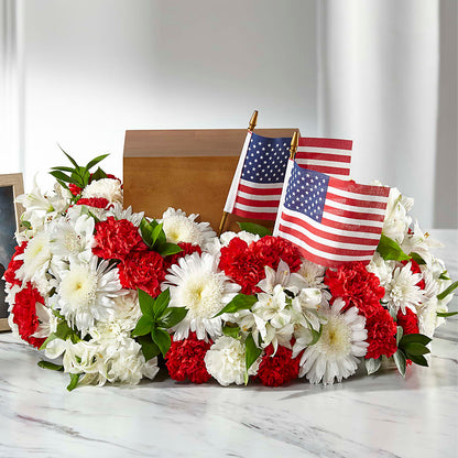 Spirit of Patriotism Cremation Adornment –  Colonial Floral Fascinations, Georgetown SC
