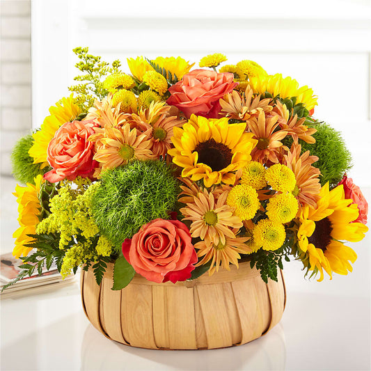 Harvest Sunflower Basket –  Colonial Floral Fascinations, Georgetown SC