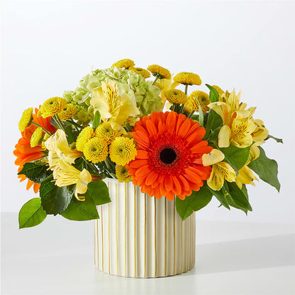 Autumn Sunshine Bouquet with Ivory Vase –  Colonial Floral Fascinations, Georgetown SC