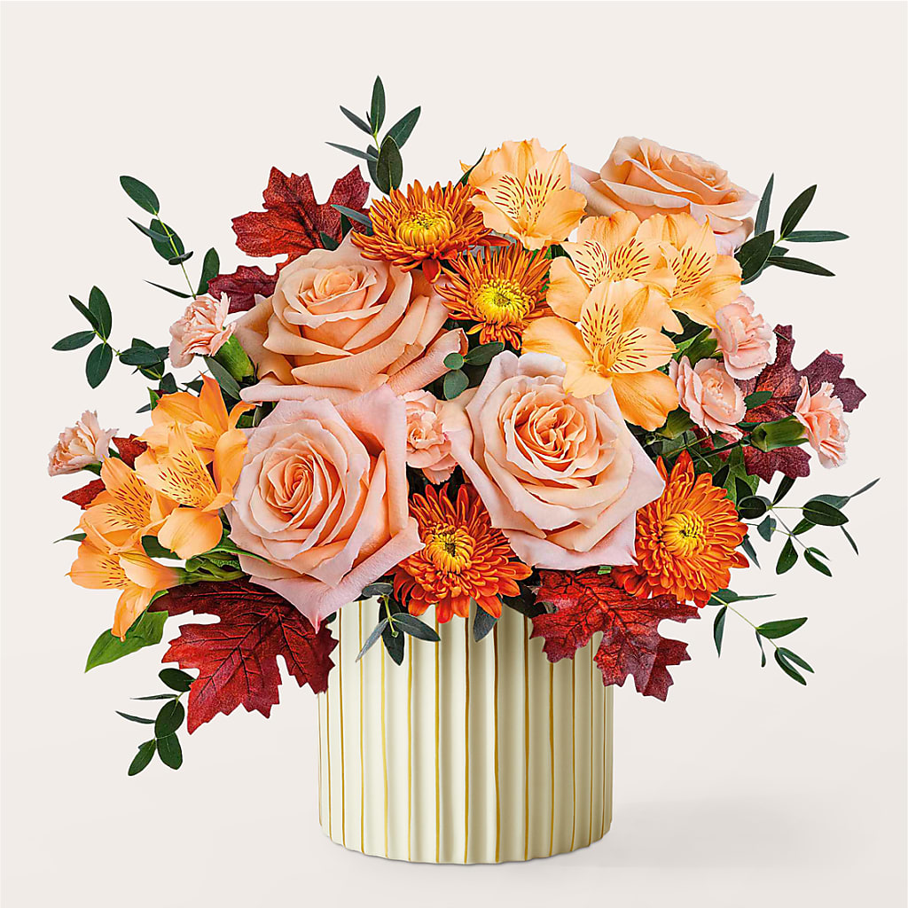 Spiced Latte Bouquet with Ivory Vase –  Colonial Floral Fascinations, Georgetown SC
