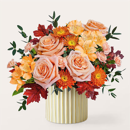Spiced Latte Bouquet with Ivory Vase –  Colonial Floral Fascinations, Georgetown SC