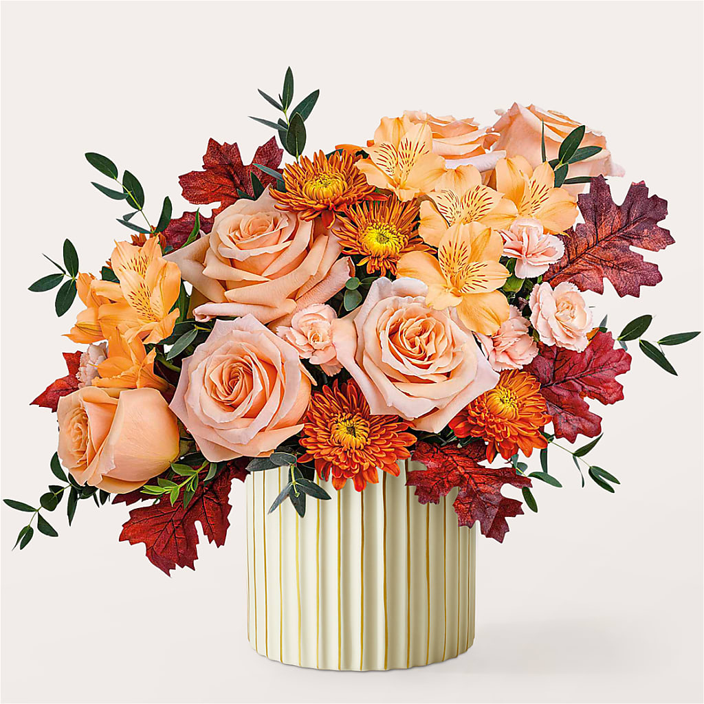 Spiced Latte Bouquet with Ivory Vase –  Colonial Floral Fascinations, Georgetown SC