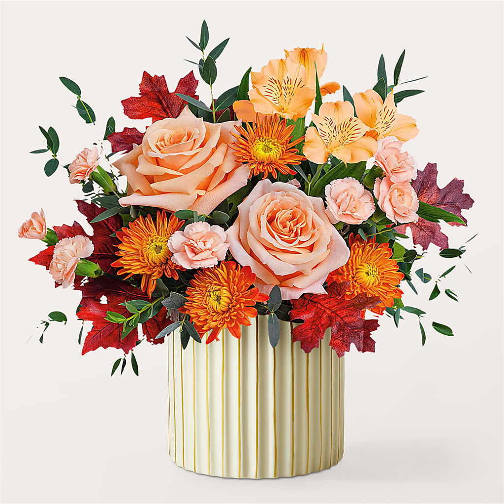 Spiced Latte Bouquet with Ivory Vase –  Colonial Floral Fascinations, Georgetown SC