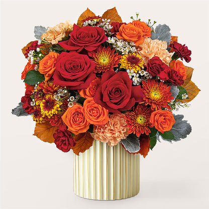 Merlot Bouquet with Ivory Vase –  Colonial Floral Fascinations, Georgetown SC
