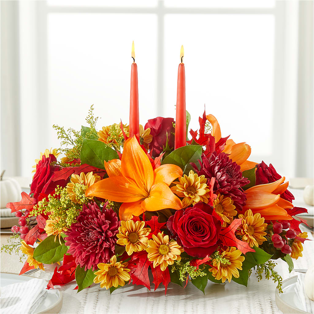 Autumn's Embrace Centerpiece –  Colonial Floral Fascinations, Georgetown SC