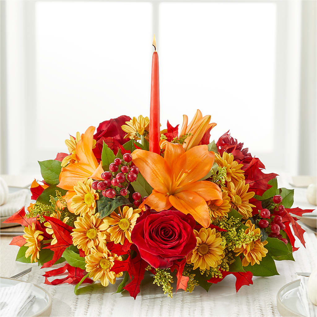 Autumn's Embrace Centerpiece –  Colonial Floral Fascinations, Georgetown SC