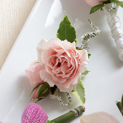 Pink Spray Rose Boutonniere –  Colonial Floral Fascinations, Georgetown SC