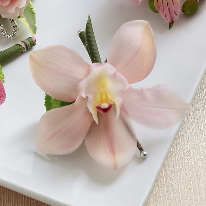 Pink Cymbidium Boutonniere –  Colonial Floral Fascinations, Georgetown SC