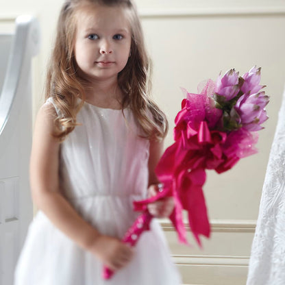 Sparkle Pink Flower Girl Bouquet –  Colonial Floral Fascinations, Georgetown SC