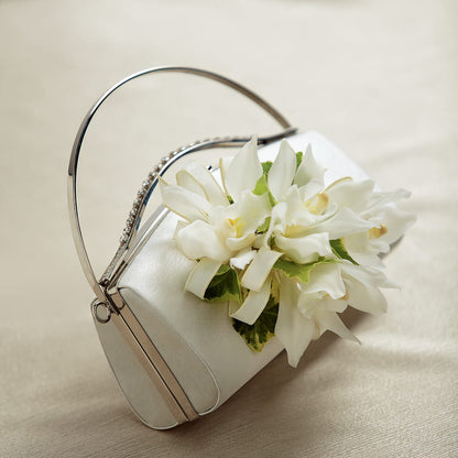 White Purse Decor –  Colonial Floral Fascinations, Georgetown SC