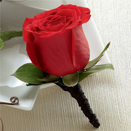 Red Rose Boutonniere –  Colonial Floral Fascinations, Georgetown SC