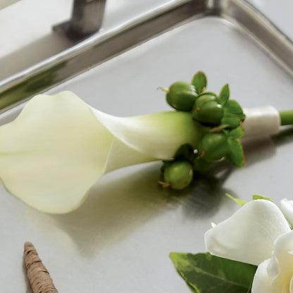 White Calla Boutonniere –  Colonial Floral Fascinations, Georgetown SC