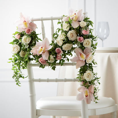 Orchid Rose Chair Décor –  Colonial Floral Fascinations, Georgetown SC